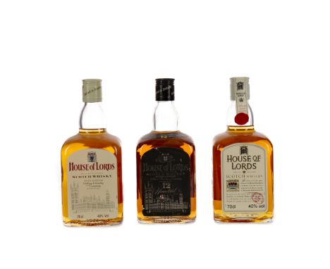 HOUSE OF LORDS 12 YEARS OLD Blended Scotch Whisky 70cl, 40% volume. HOUSE OF LORDS (2) Blended Scotch Whisky 70cl, 40% volume