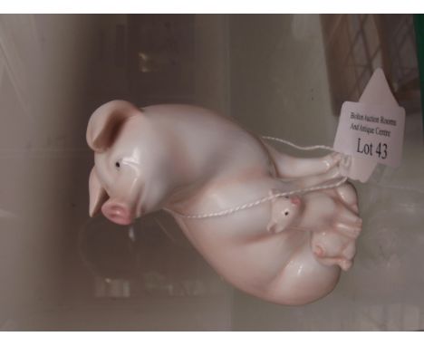 Royal Worcester pig group