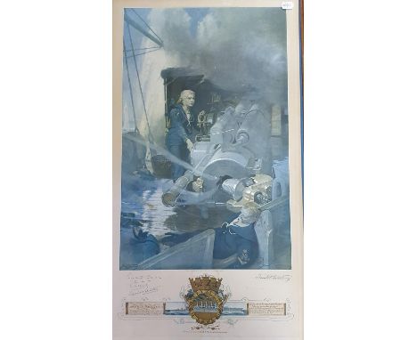 Frank O Salisbury, Boy V.C. Battle of Jutland, 1916, print, signed in pencil, 87 x 47 cm 