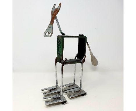 Didier Voirol, sculpture of a cow, signed, 30 cm high 