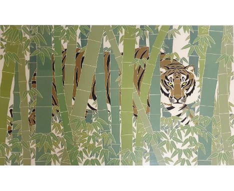 Ikki Matsumoto, study of a tiger, limited edition print, 597/750, signed in pencil, 44 x 72 cm 