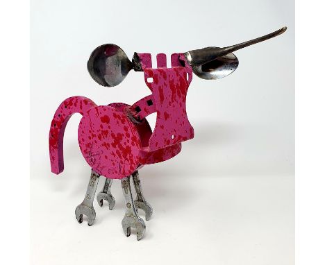 Didier Voirol, sculpture of a bull, signed, 24 cm highLacking one of the horns 