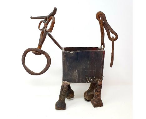 Didier Voirol, sculpture of a bull, signed, 30 cm high 