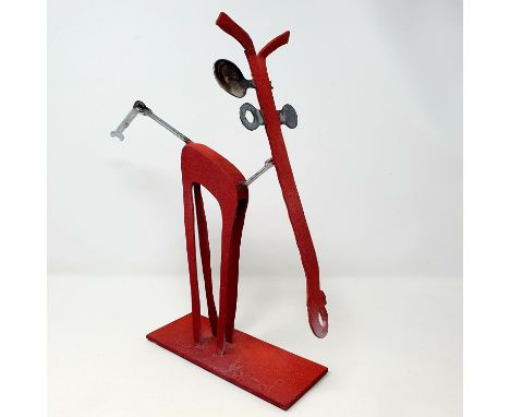 Didier Voirol, sculpture of an elephant, signed, 34 cm highLacking one of the spoon eyes 