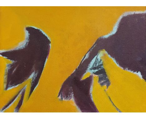 Rose Hilton, an abstract print, artist stamp verso, 30 x 40 cm 