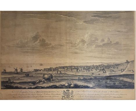 An early 19th century print, A Prospective View Of Brighthelmston, 40 x 58 cmSome staining and visible crease through centre 