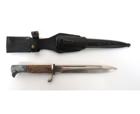 Third Reich Period Police Dress Bayonet 7 3/4 inch, single edged blade with sharpened back edge point. &nbsp;Narrow fuller. &