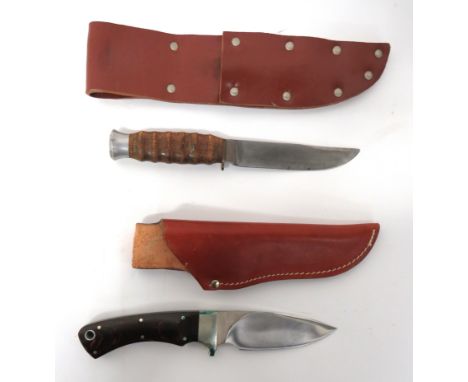 Modern Made German Hunting Knife 4 1/2 inch, single edged blade. &nbsp;One side etched with deer. &nbsp;Maker "Carl Schlieper