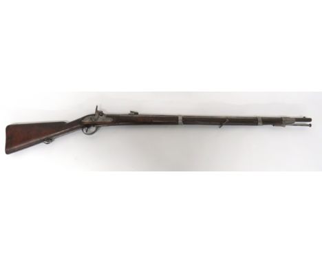 Scarce P1854 Lorenz Austrian Infantry Percussion Rifle 13 mm, 37 1/4 inch, rifled barrel. &nbsp;Front blade sight. &nbsp;Rear
