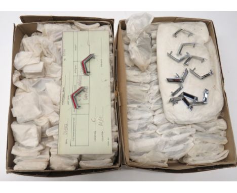 2 x Makers Boxes Of Plated Chevrons consisting quantity of plated, single chevrons. &nbsp;Rear lug fixing ... Quantity of pla