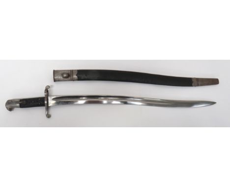 British P1856 Yataghan Sword Bayonet With Etched Blade 23 inch, single edged, yataghan blade with large fuller.  One side wit