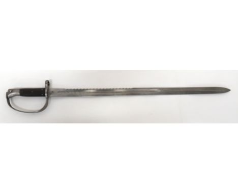 British P1879 Artillery Sawback Bayonet 25 3/4 inch, single edged blade. &nbsp;Rear sawback edge. &nbsp;Narrow fuller. &nbsp;