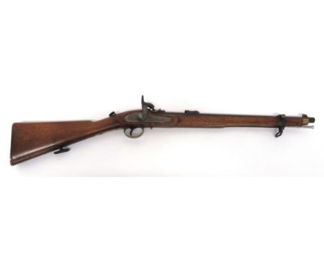 Scarce Westley Richards Percussion Monkey Tail Artillery Breech Loading Carbine .451 cal., 19 1/2 inch, rifled, blued barrel.
