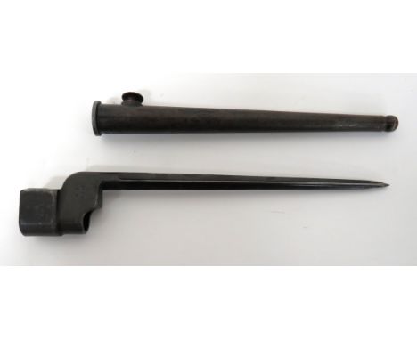 British No 4 MK1 Cruciform Spike Bayonet 8 inch, cruciform blade. &nbsp;Blackened socket marked "No 4 MK1. S &amp; M" with fa