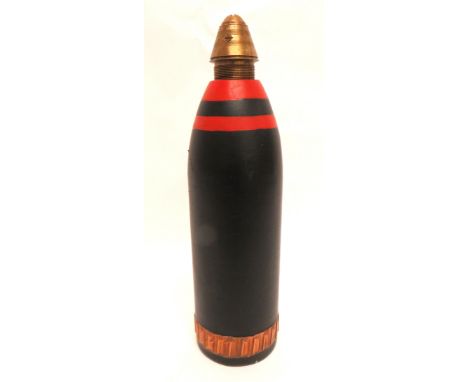 British 5 Inch Shell Head well restored shell head. Black painted body with red upper rings. &nbsp;Lower copper driving band.