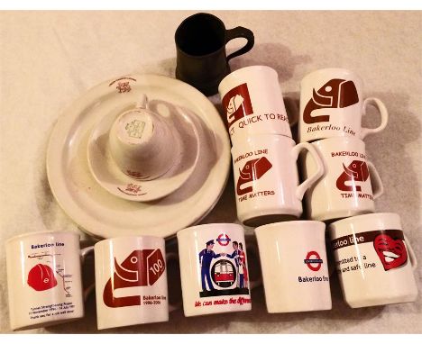 London Transport/London Underground CROCKERY comprising 3 DINNER PLATES and a CUP & SAUCER marked 'London Transport Catering'