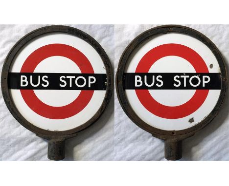 London Transport 'DOLLY STOP', a temporary bus stop used for diversions, emergencies etc. This is the complete 'head' of the 