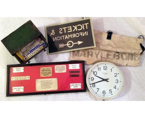 London Underground EPHEMERA comprising a small SIGN 'Tickets & Information', designed to be back-lit and possibly from a Pass
