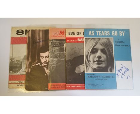 POP MUSIC, signed sheet music, inc. Ray Stevens ( Misty), Barry McGuire (Eve Of Destruction), Long John Baldry (Mexico), Mary