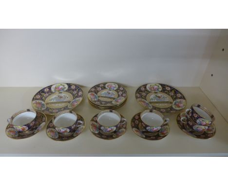 A part crown Staffordshire tea service - 18 pieces - all generally good