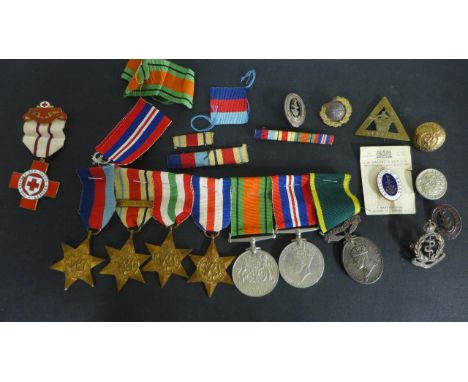 A World War II Group of Medals consisting 1939-45 Star, Africa Star with 8th Army Bar, Italy Star, France and Germany Star, D