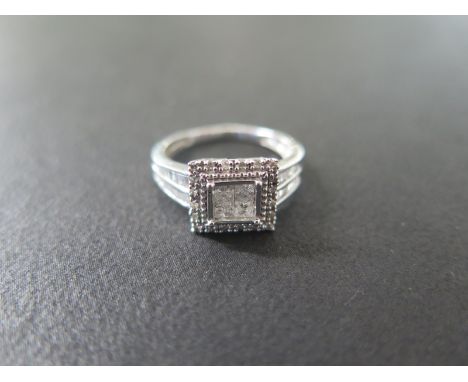 A sterling silver diamond ring size L - approx weight 2.7 grams - in good condition