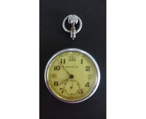 A Jaeger LeCoultre Military Pocket Watch - 6E/SO A22837 - top wind loose, general usage wear, not working