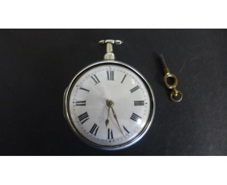 A George III silver pair case pocket watch with chain driven fusee movement and verge escapement, London 1809, by Jno Starie 