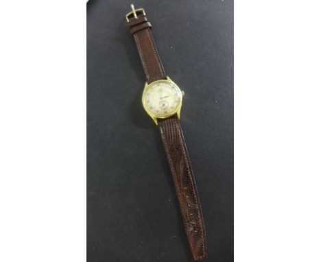 An early Omega Automatic Gents Wristwatch with "bumper" movement - 36 mm wide, including button - some usage marks, foxing to