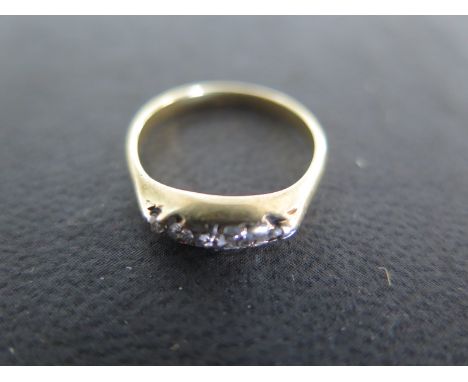 An 18ct Yellow Gold Five Stone Diamond Ring, Size K, approx 2.4 grams - old rough cut diamonds, one has been pushed into shan