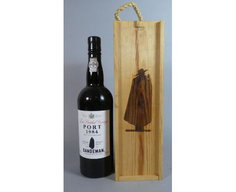 A Bottle of Sandeman Late Bottled Vintage Port 1984 in Original Wooden Case 