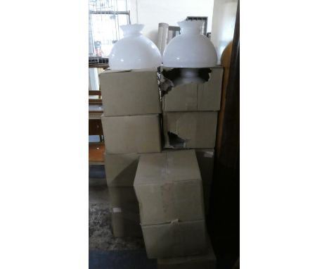 A Collection Of 15 Opaque Glass Light Shades. 