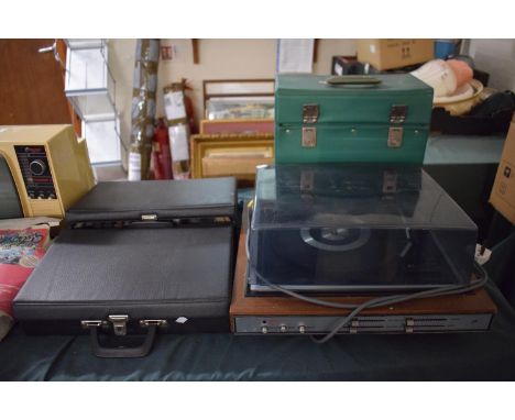 A Vintage Bush Stereo Record Player - Rank Organisation Model No. A1005 Together with a Box of Records and 2 Cases of Cassett