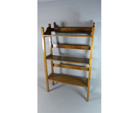 An Edwardian Oak Three Shelf Galleried Bookcase, 55cm Wide. 