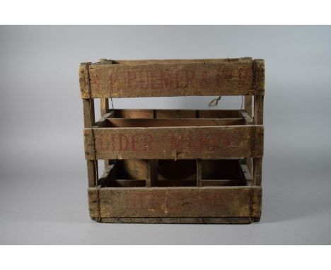 A Vintage Wooden Six Bottle Carrier, 38cm Wide. 