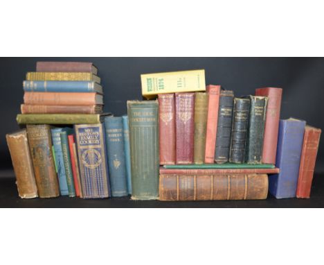 Selection of vintage cookery books including Mrs Beeton's Every Day Cookery 1909 &amp; Modern Cookery by Eliza Acton 1868, Ba