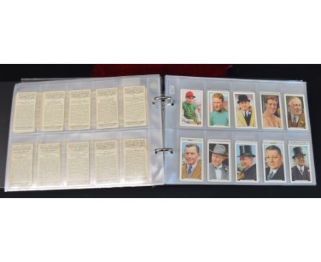Album of cigarette cards including Gallaher Sporting Personalities, John Player Uniforms of the Territorial Army, Allen &amp;