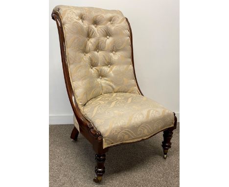Victorian mahogany button back nursing chair