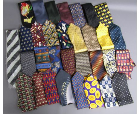 Collection of silk ties includes Yves St Laurent, Da Vinci, Paolo Vincente, Giorgio Armani, Thai Silk, Aquascutum, Setto &amp