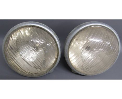 Pair of Lucas King of the Road head lamps - lens approx. 20cm dia.