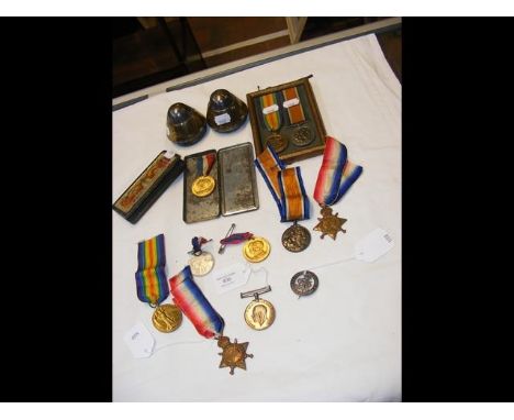 First World War medals, mounted together with other medals and war memorabiliaCONDITION REPORT.