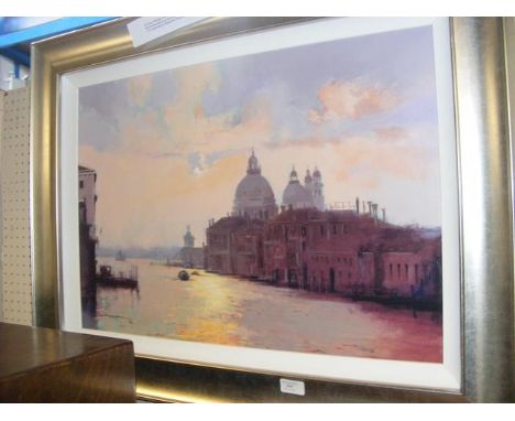 PETER WILEMAN - Grand Canal, Venice, hand enhanced colour reproduction on canvas, artist proof No. 1/10 published by Demonfor