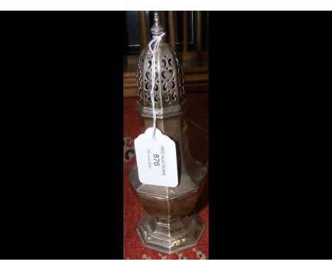 A 20cm high silver sugar shaker