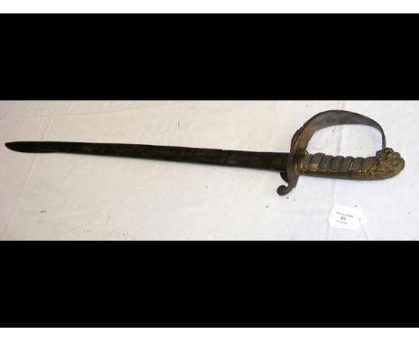 An antique Naval Officer's sword (lacking scabbard) - 87cm long CONDITION REPORTno signs of rustas per images