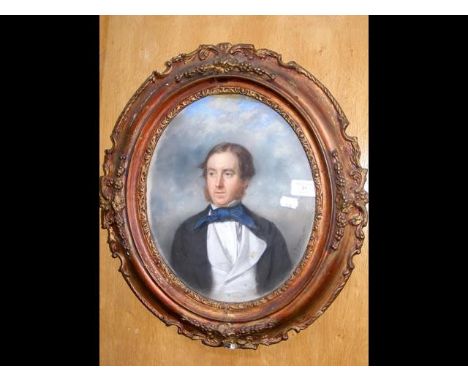 An oval portrait of gentleman - signed and dated 1850 - 30cm 