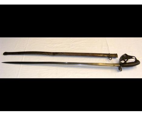 An antique sword by Hermes Solingen - having metal scabbard - 97cm long 