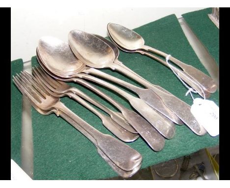 A selection of silver flatware