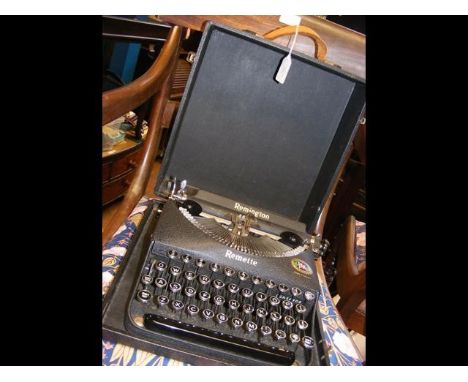 A Remington Remette typewriter in case