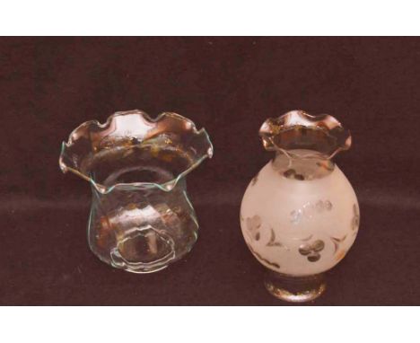 A Clear Glass Oil Lamp Shade and Another