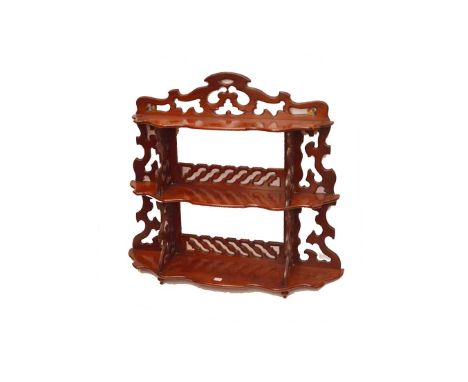 A Nice Carved Mahogany Three Shelf Wall Bracket